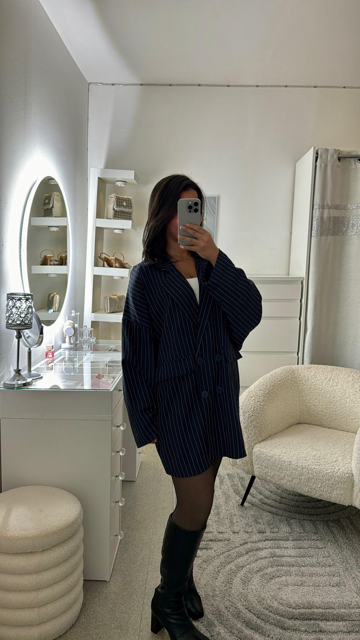 Blazer à rayures bleu