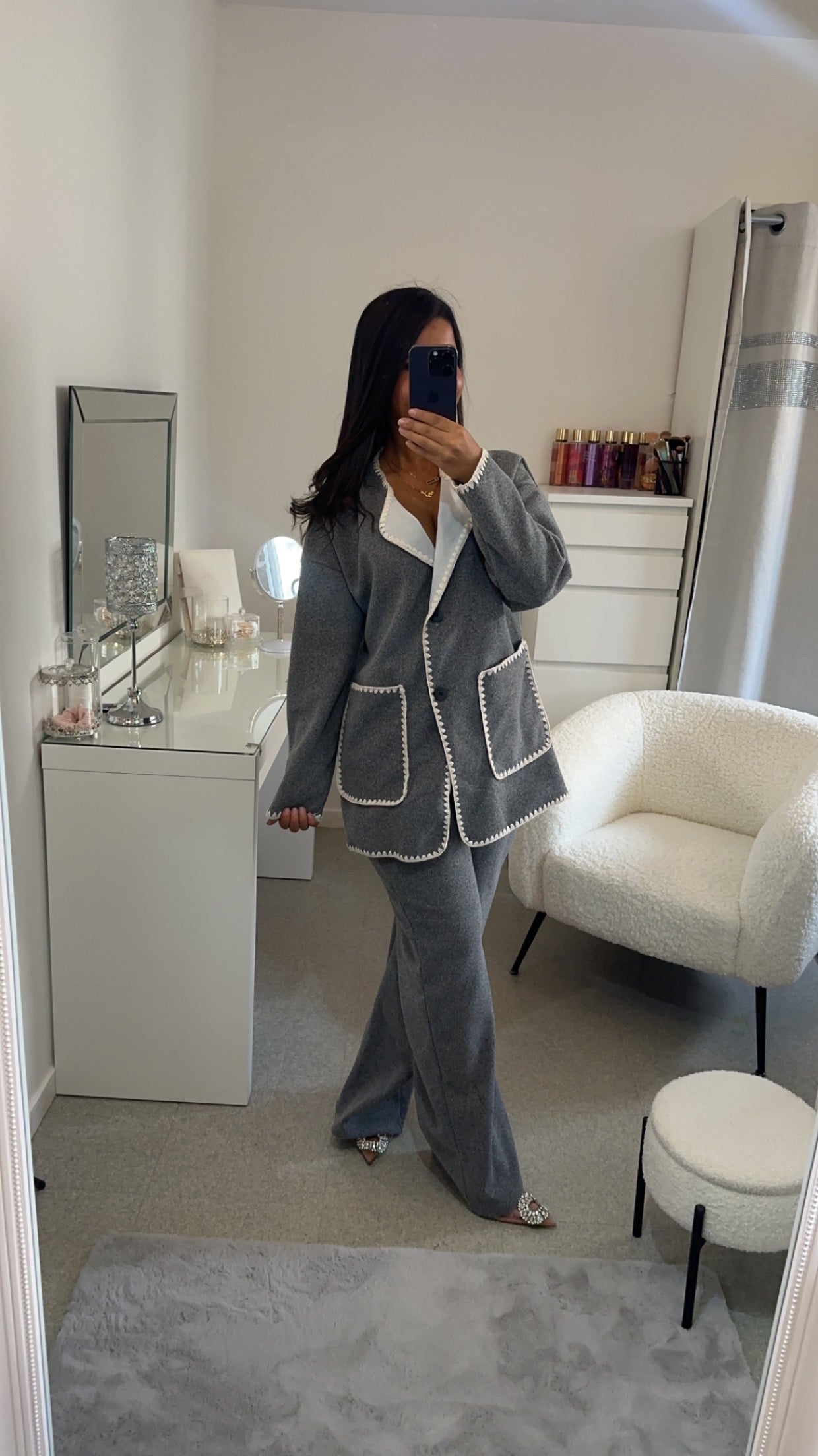 Ensemble veste en laine gris