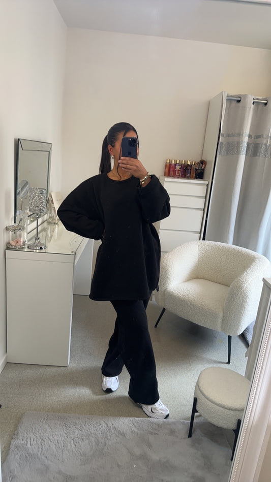 Ensemble jogging oversize pull long noir