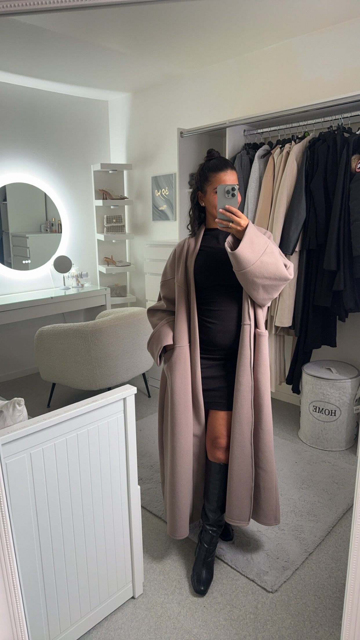 Manteau long taupe