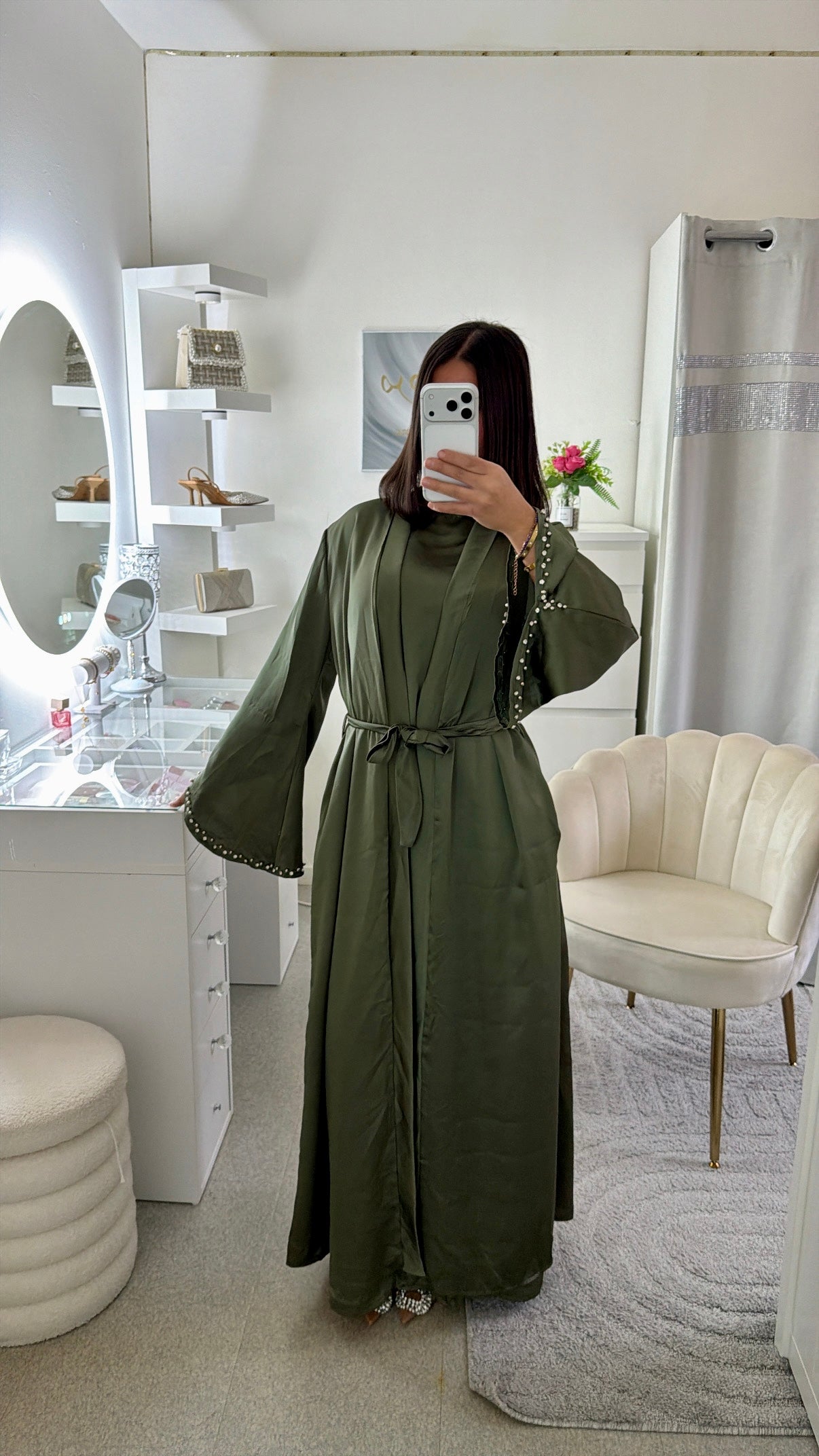 Abaya kimono Hajar vert
