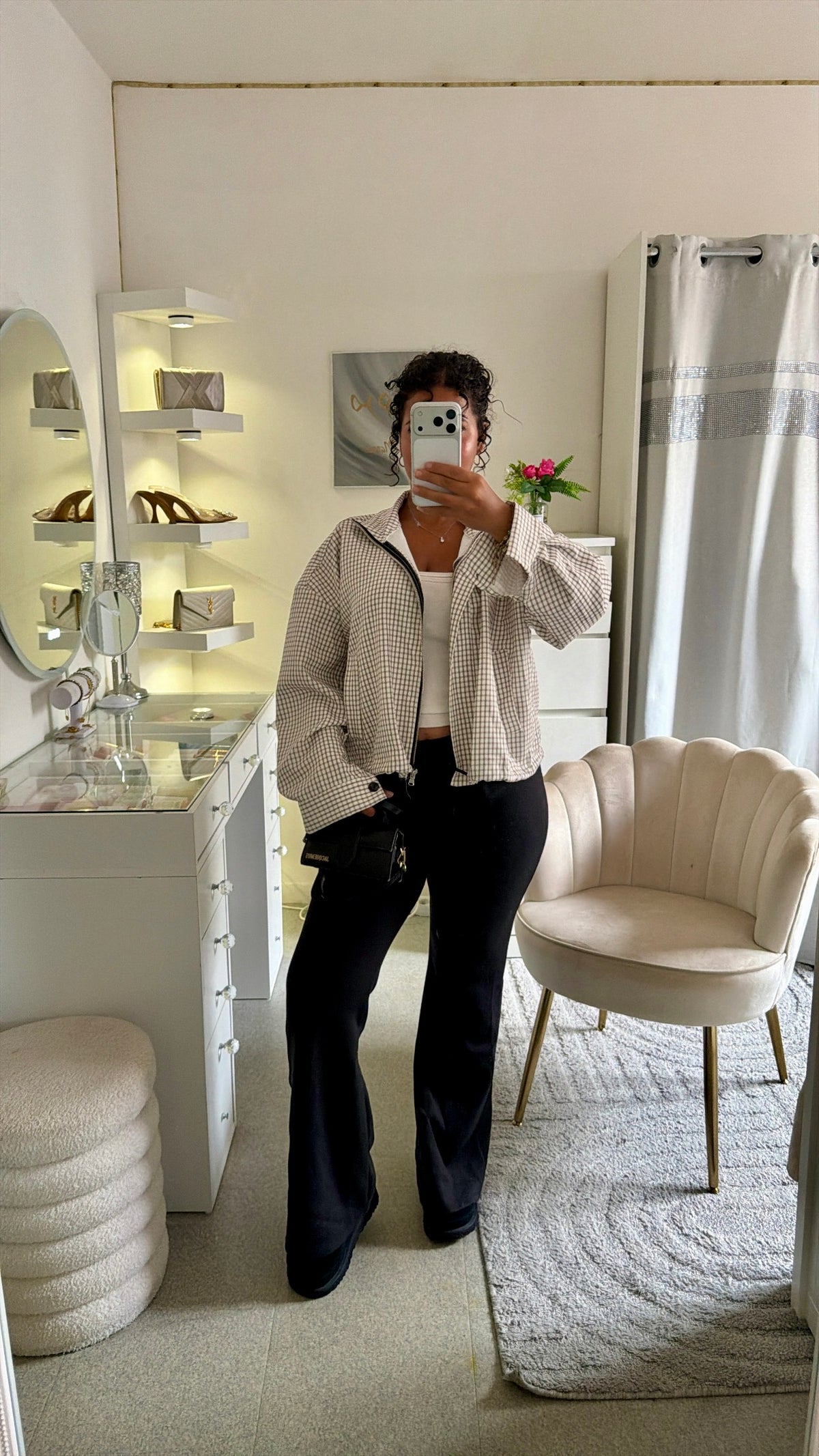 Blouson court à Carreaux