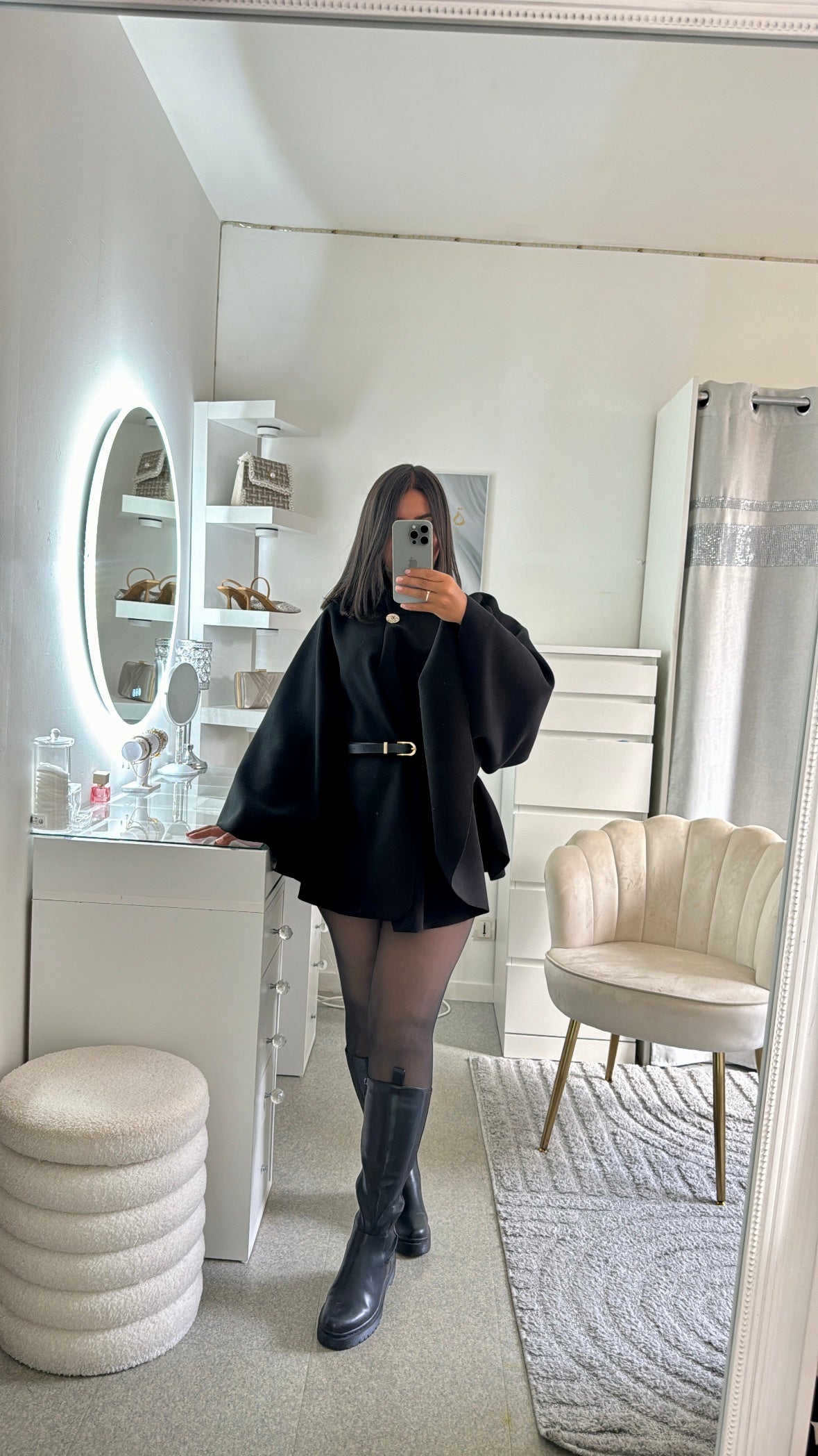 Veste Najet avec ceinture en noir