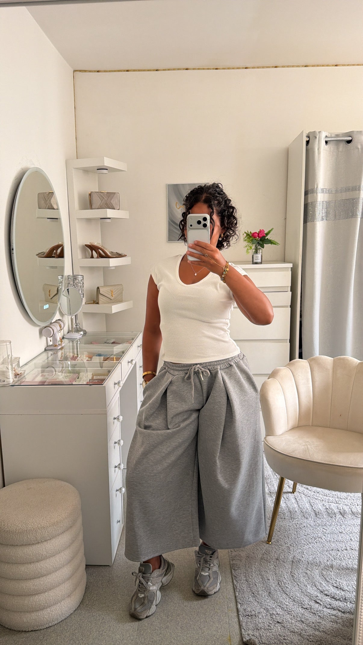 Jogging wide leg en gris