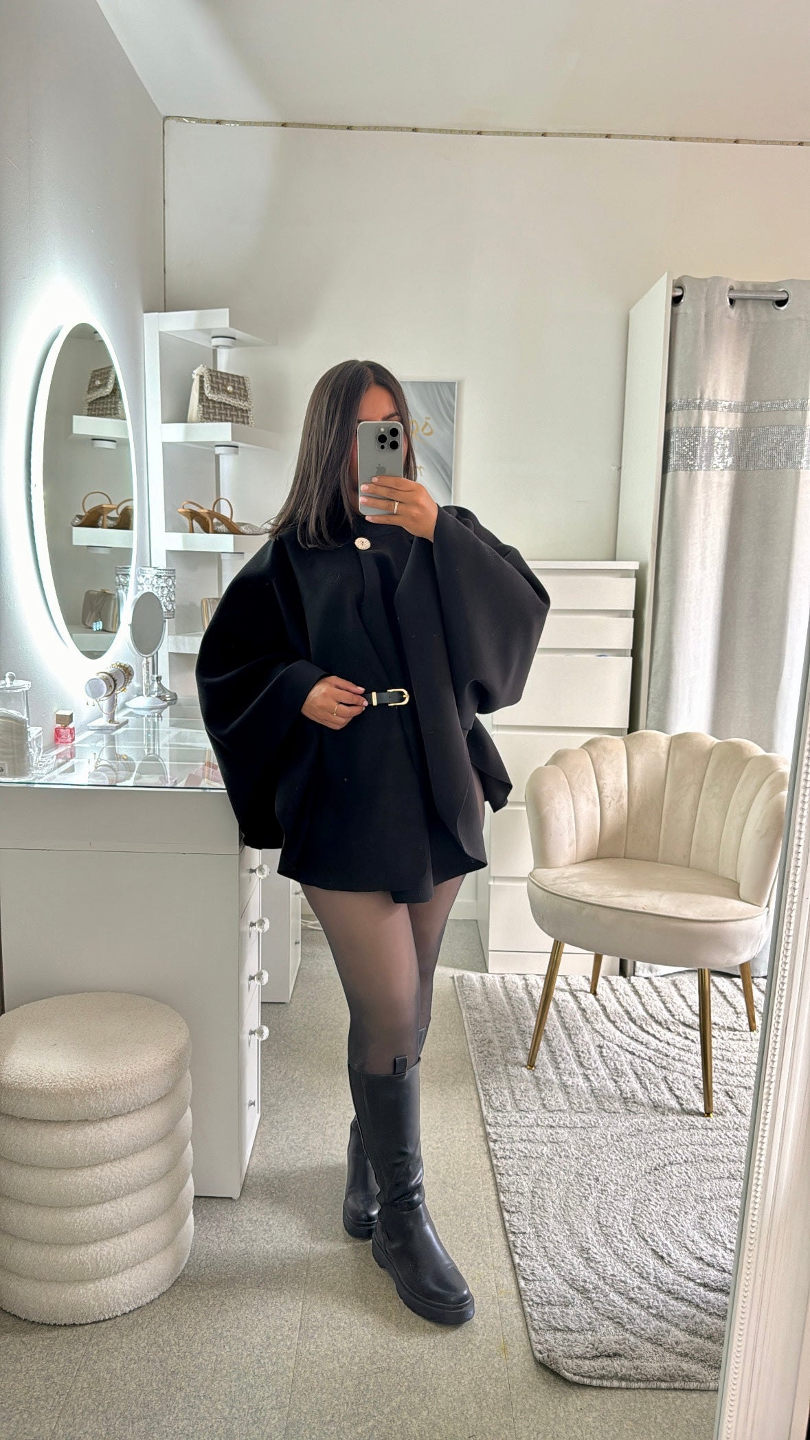 Veste Najet avec ceinture en noir