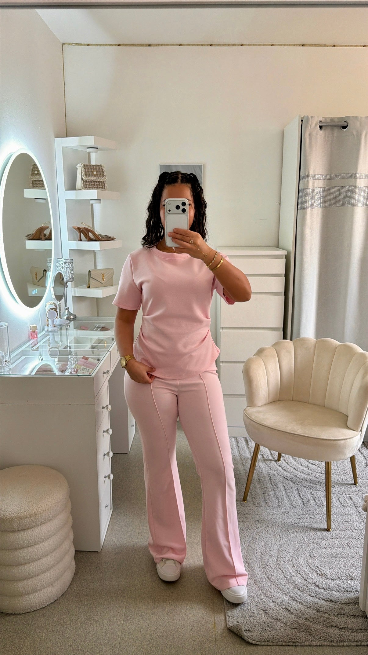 Ensemble Ismérie rose