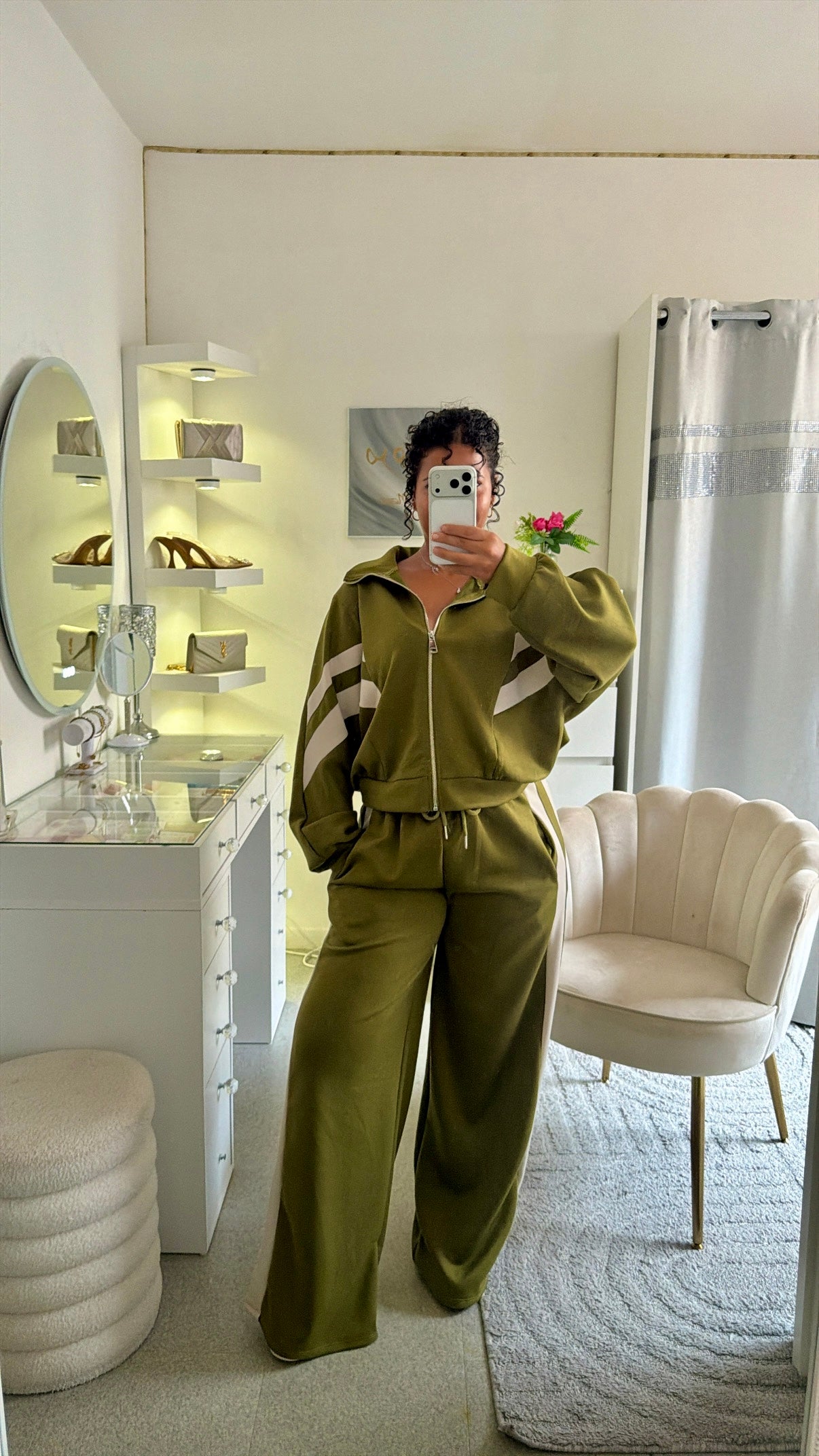 Ensemble Nahla vert olive