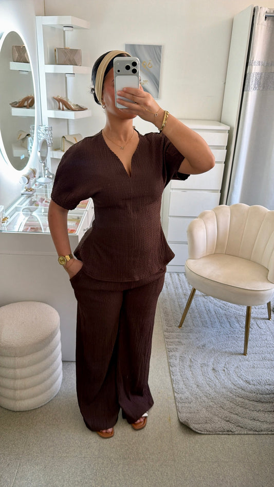 Ensemble Coralie en marron