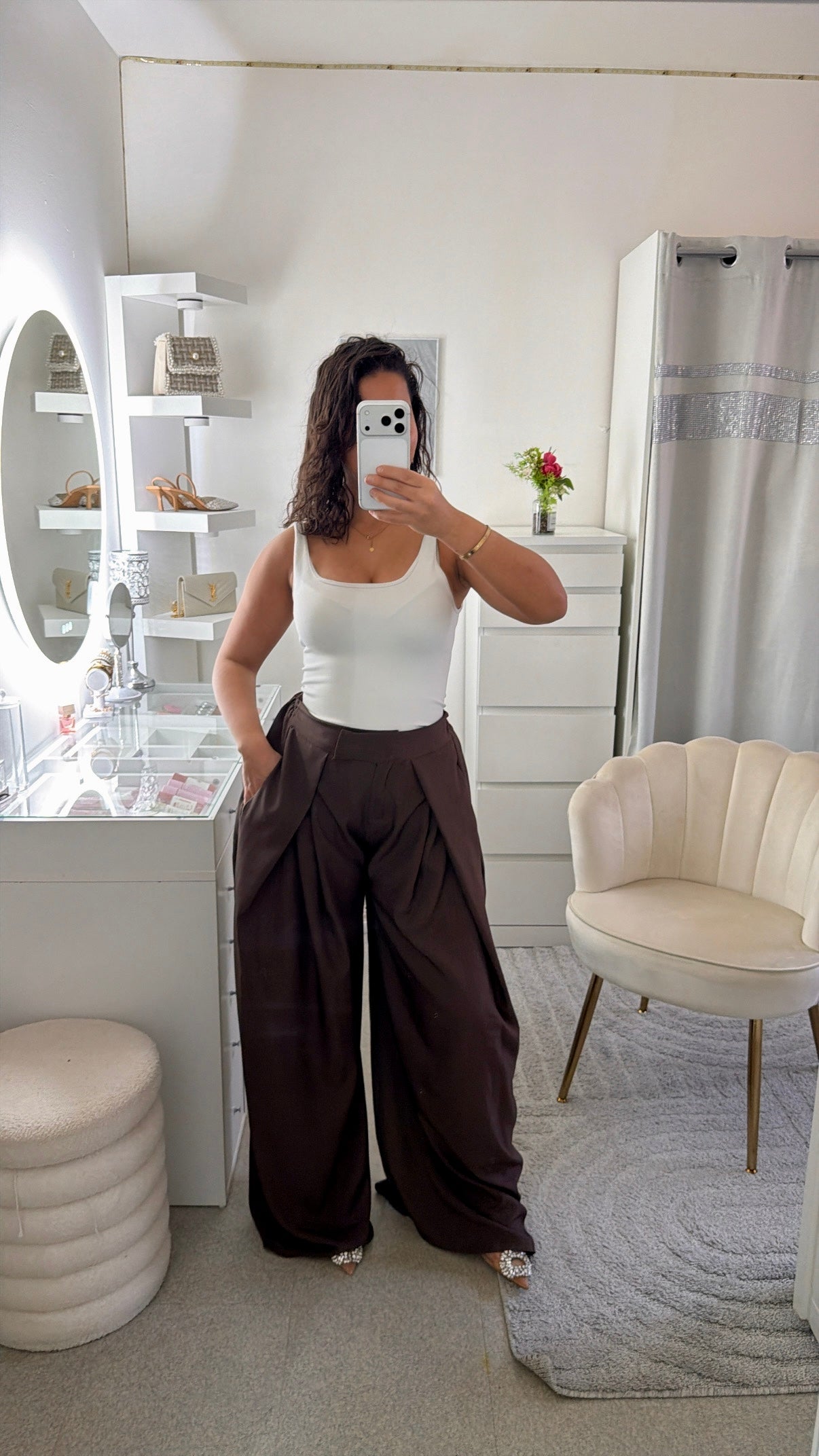 Pantalon sélène marron