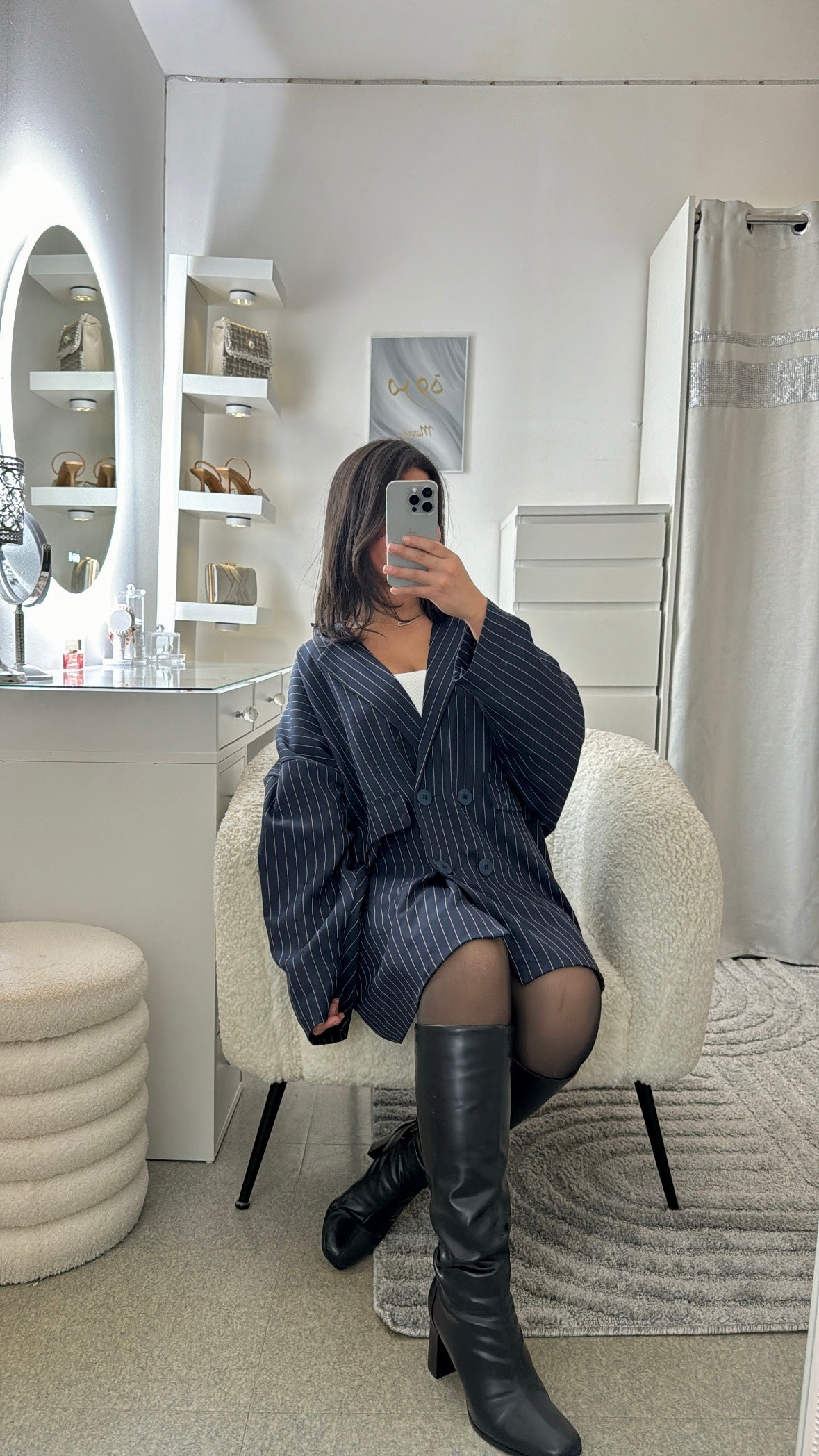 Blazer à rayures bleu