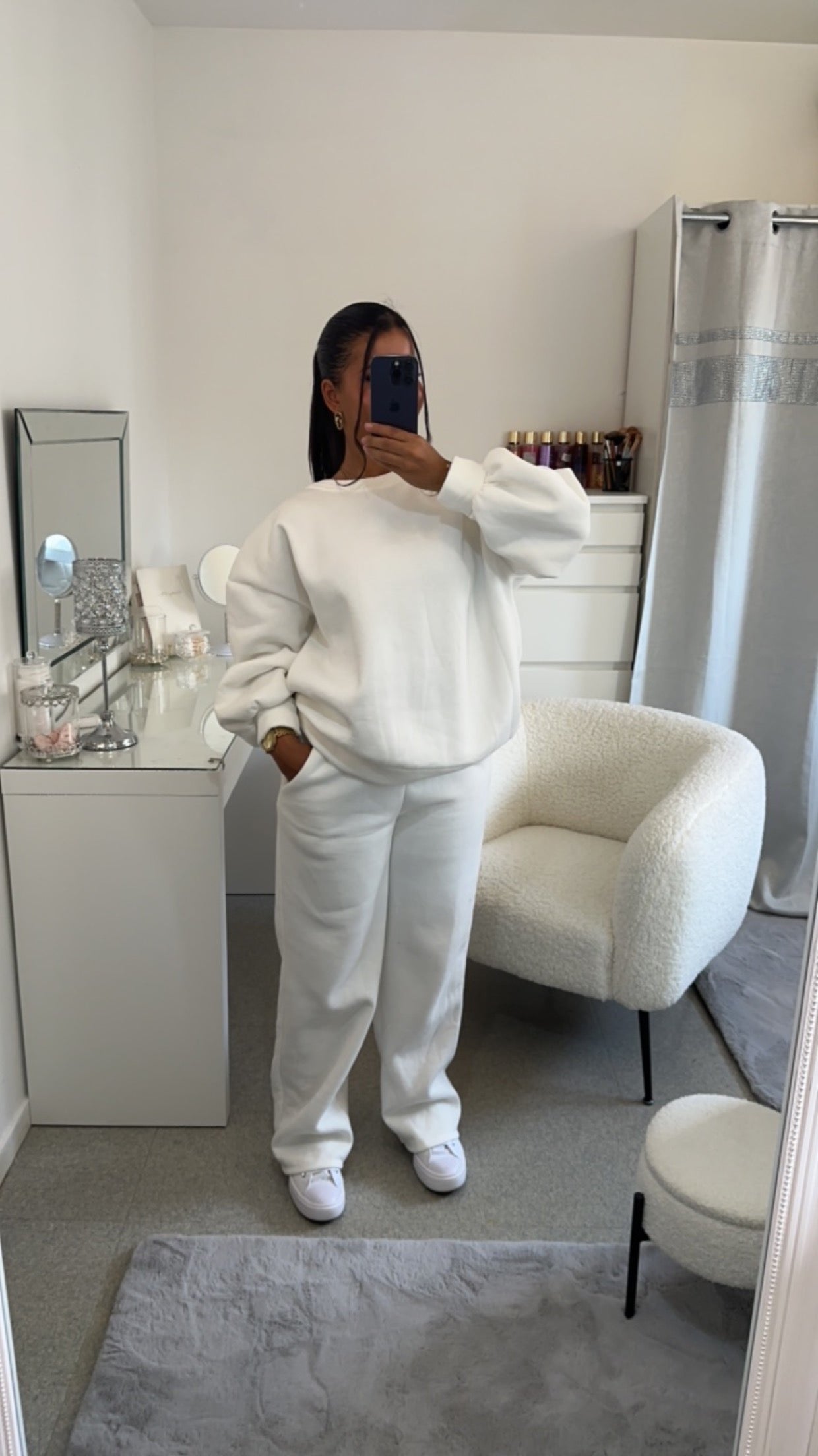 Ensemble jogging oversize blanc