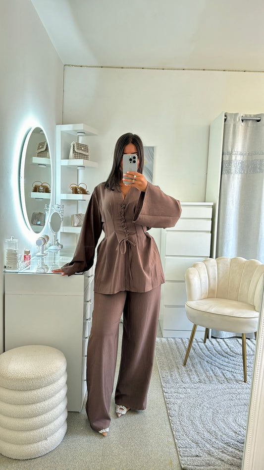 Ensemble Wafa en marron