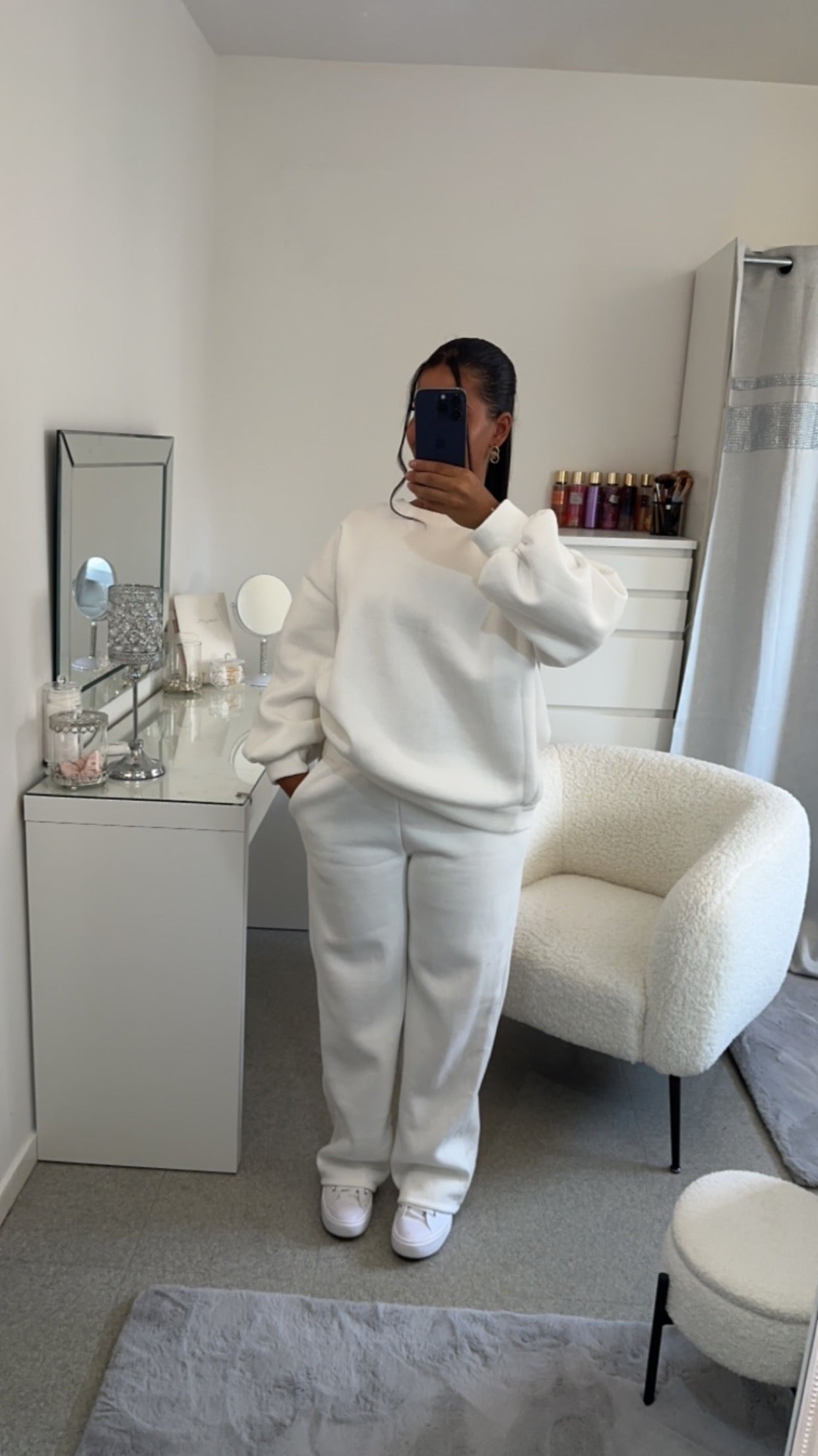 Ensemble jogging oversize blanc