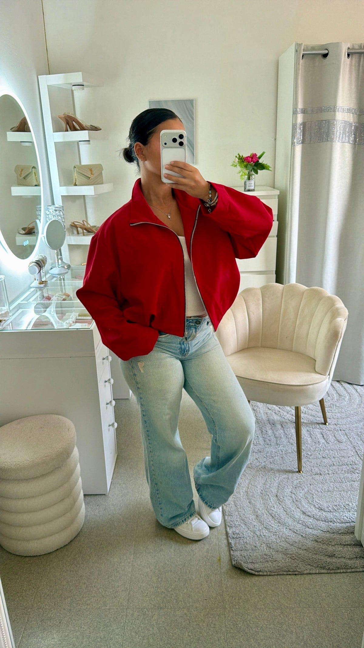 Bomber court zippé Fenda