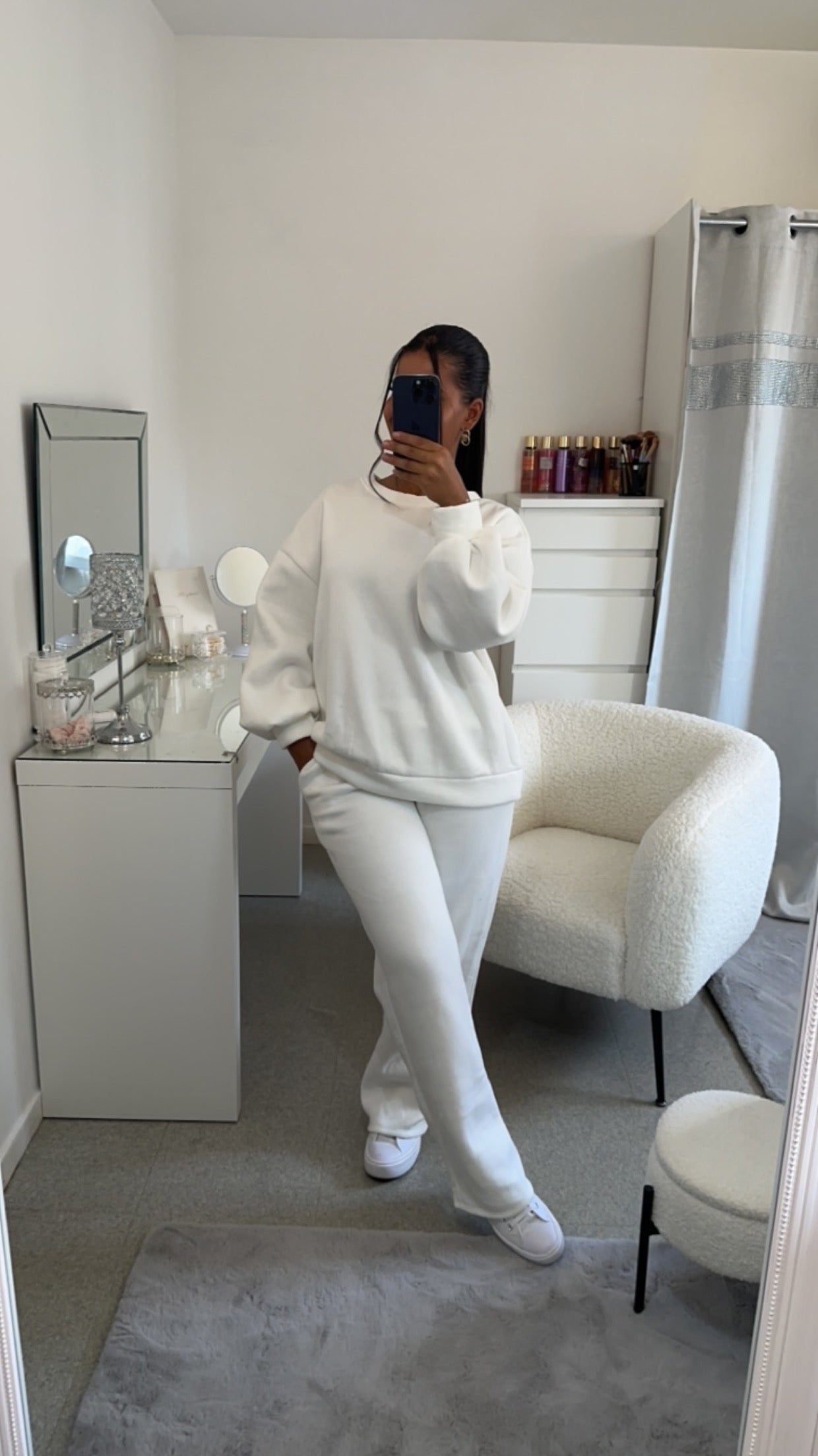 Ensemble jogging oversize blanc