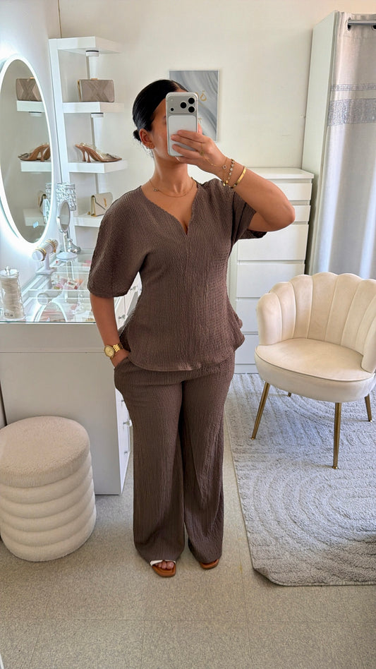 Ensemble Coralie taupe