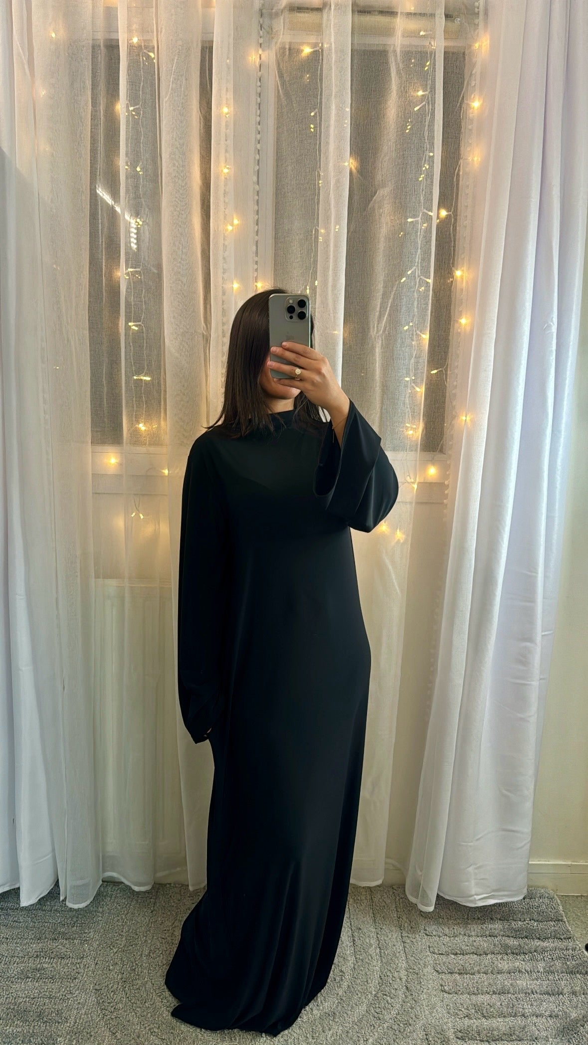 Set Robe & Khimar en Jersey Premium – Noir