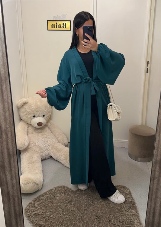 Kimono ceinture vert canard